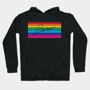 Retro Rainbow Stripes Love Hoodie